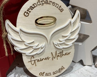 Grandparents of an angel ornament SVG, Personalized laser cut file, SVG File, Laser cutting, Glowforge Ready, make custom memorial ornament