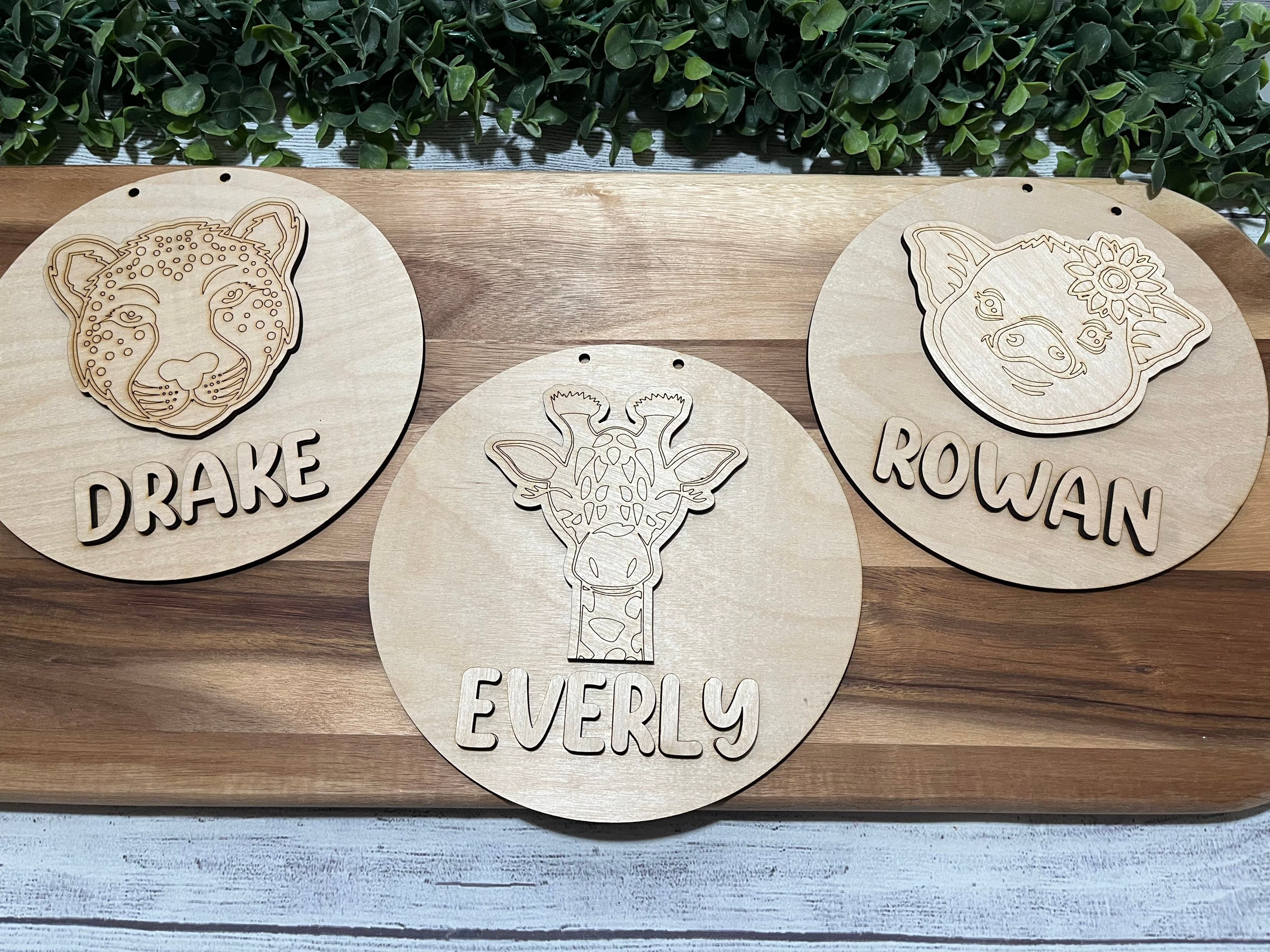 37 Adorable Pig Crafts for Kids On a Rainy Day 18 Personalized Kid's DIY Sign Kit, Cheetah, Giraffe,Pig,Children's…