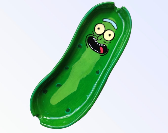 Pickle Rick Ashtray / Handmade Clay Ashtray Rick and Morty/ Cool