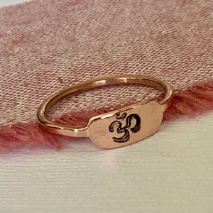 Namaste OHM Thumb Ring, Yoga Stacking ring,  Hand Made Jewelry, Gift