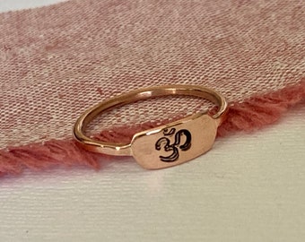 Namaste OHM Thumb Ring, Yoga Stacking ring,  Hand Made Jewelry, Gift