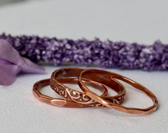 Stacking Ring Set of 3/ Arthritis relief/Swirl pattern ring