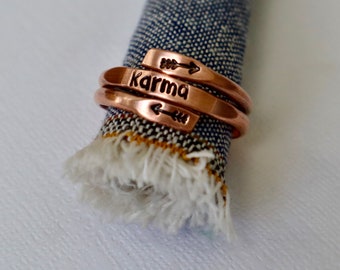 Copper Jewelry,Wrap Ring, Karma Ring Copper,Gift for Her