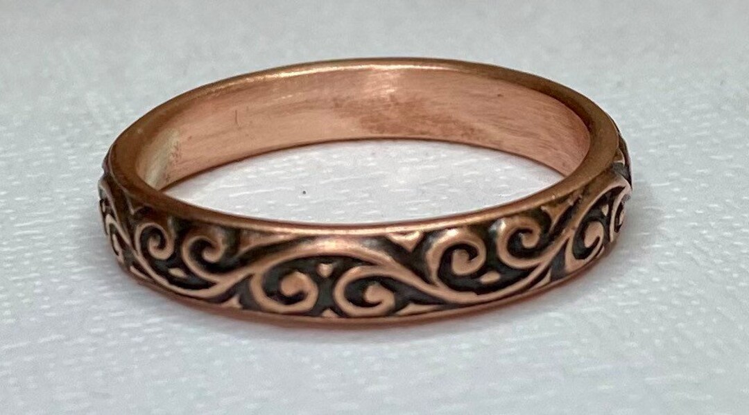 Copper Ring for Women, Stacking Rings, Swirl Pattern, Gift - Etsy