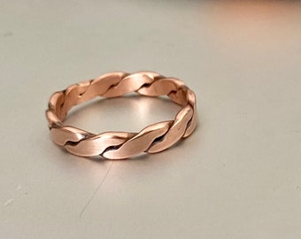 Copper Ring Braided, Twisted copper ring, arthritis relief jewelry, gift