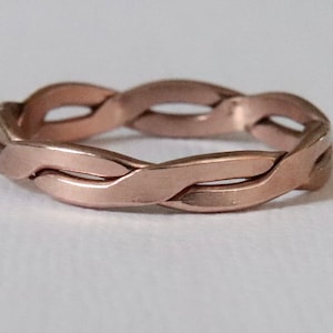 Copper Arthritis Healing Relief Jewelry,Copper Ring Braided,Rustic Copper Ring