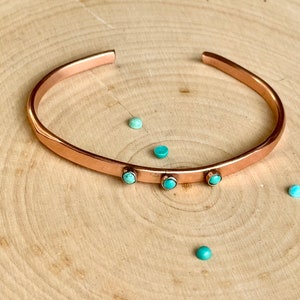 Bracelet Turquoise Gemstone/Pure Copper Jewelry/Arthritis  Relief Jewelry/Gift for Women