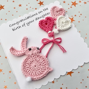 Haken | Kaart | Baby | Jongen | Meisje | Handgemaakt | Gepersonaliseerd | Handgemaakt | Op maat gemaakt | Wenskaart: