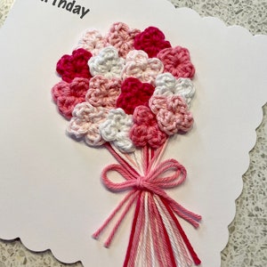 Tarjeta de crochet / Día de la madre / Flores / Ramo floral / Cumpleaños / Aniversario / Esposa / Mamá / Abuela / Hecho a mano / A medida / Saludo