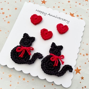 Ganchillo / Gatos / Aniversario de bodas / Boda / Corazones / Amor / / A medida / Pensando en ti / Hecho a mano / Corazones de amor