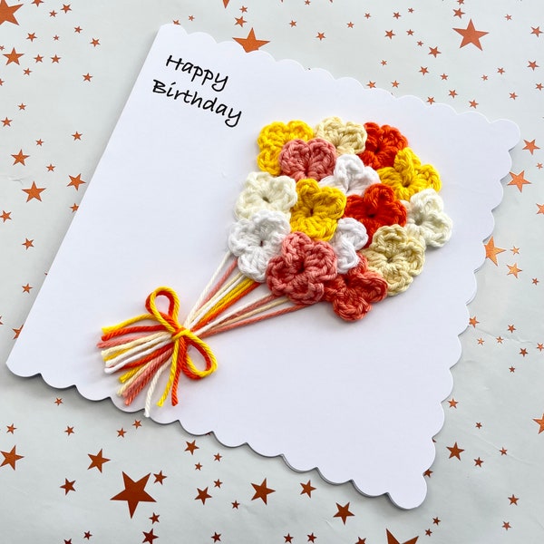 Crochet card | birthday| Card |friend |Flowers | Someone special | Anniversary | Wife  |Grandma | Handmade  |Thank You| Love | Bespoke