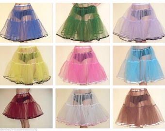 Petticoat Unterrrock 9m Tüll Rock 50-60er Rock'n Roll Rockabilly Trachten Dirndl FARBWAHL