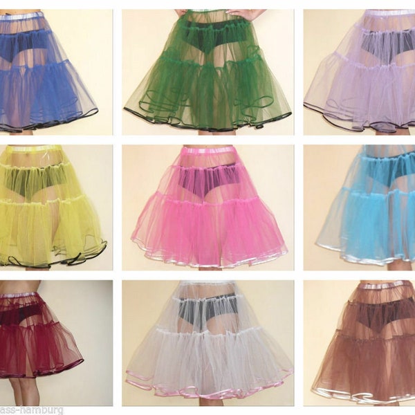 Petticoat Unterrrock 9m Tüll Rock 50-60er Rock'n Roll Rockabilly Trachten Dirndl FARBWAHL