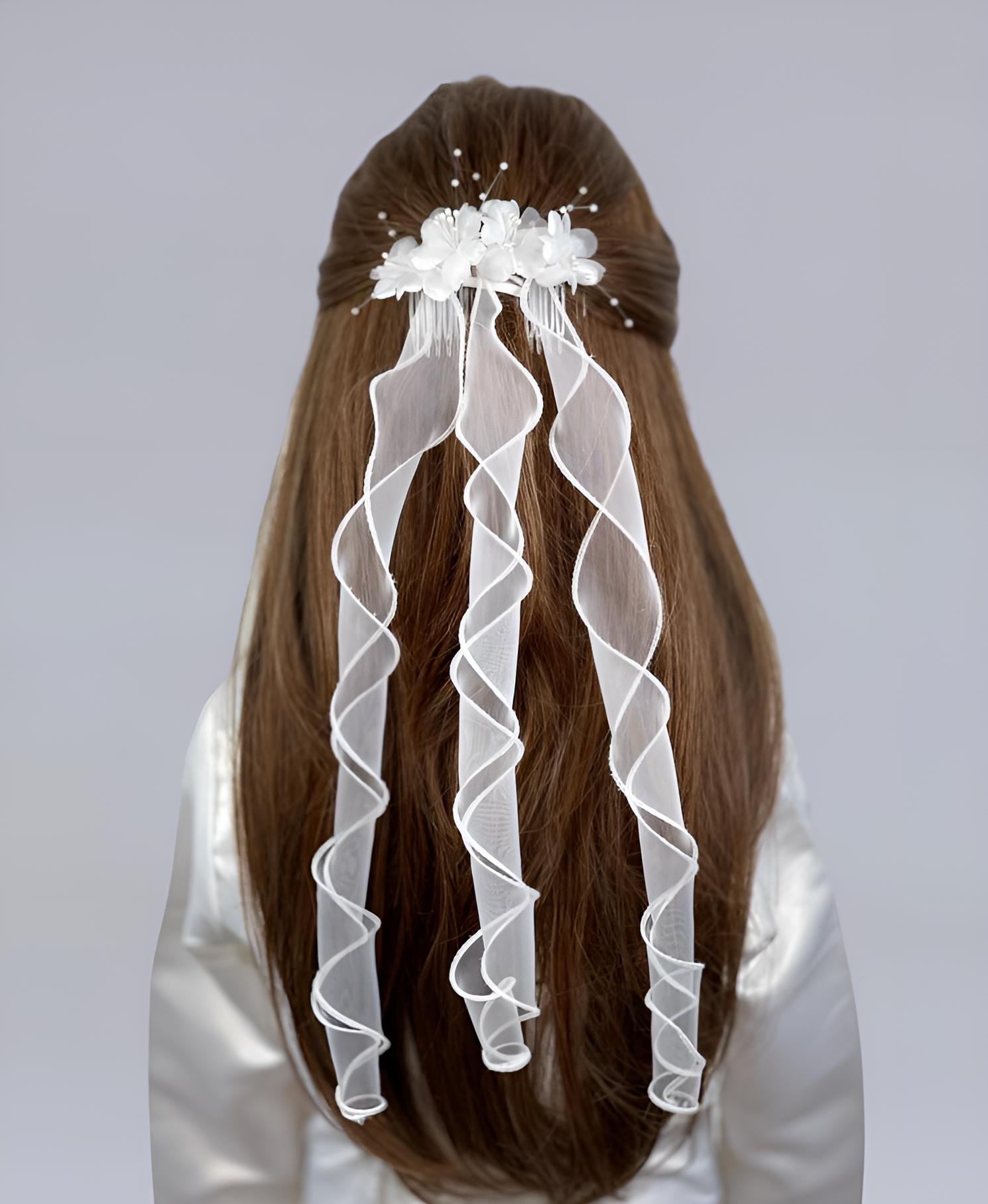 Woeoe Prinzessinnen-Kopfschmuck Mit Perlen & Blumen – Für Hochzeit, Erstkommunion, Fotoshootings & Feiern