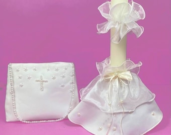 Candle cloth communion bag candle skirt for communion dress cream ivory beige