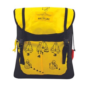 Bag to Life Cargo Backpack made from upcycled aircraft lifejackets immagine 3