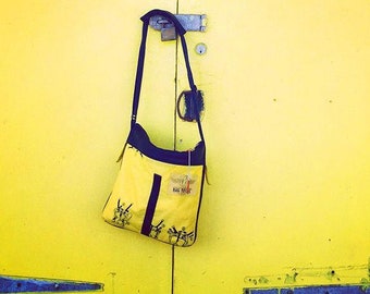 Clearance special, Now Half price!  Bag to Life Classic Flyer Bag  - Shoulder Bag made from upcycled aircraft lifejackets