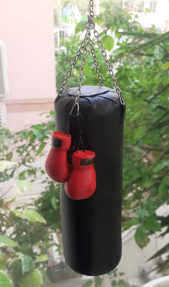 Miniature 1 6 Scale Leather Punching Bags and Box Gloves Boxing Gift Etsy