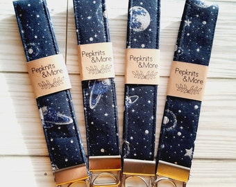 Cosmos Celestial Wristlet Keychain: 100% Cotton Accessory
