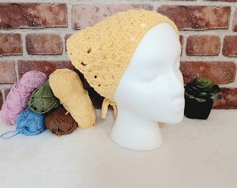 Handmade Crochet Cotton Bandana: Fashion Headwrap