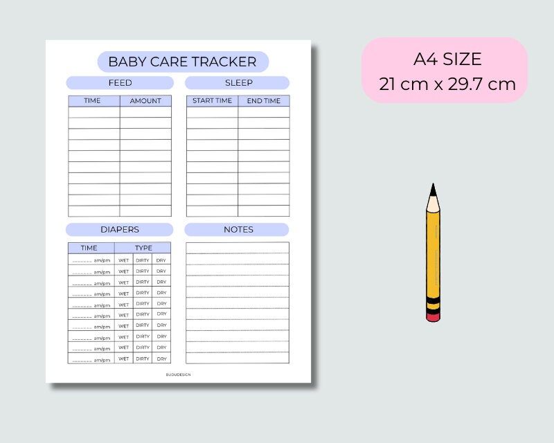Infant Daily Log Printable, Baby Care Log, Daily Log, Baby Care Tracker ...