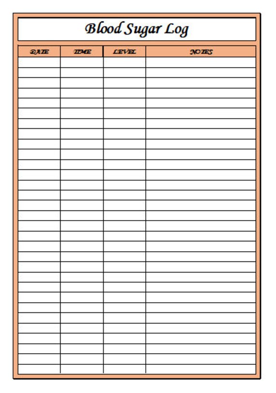 Blood Sugar Log Printable Blood Sugar Reading Tracker - Etsy