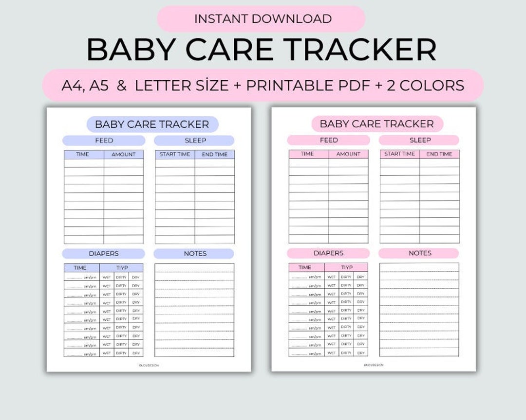 Infant Daily Log Printable, Baby Care Log, Daily Log, Baby Care Tracker ...