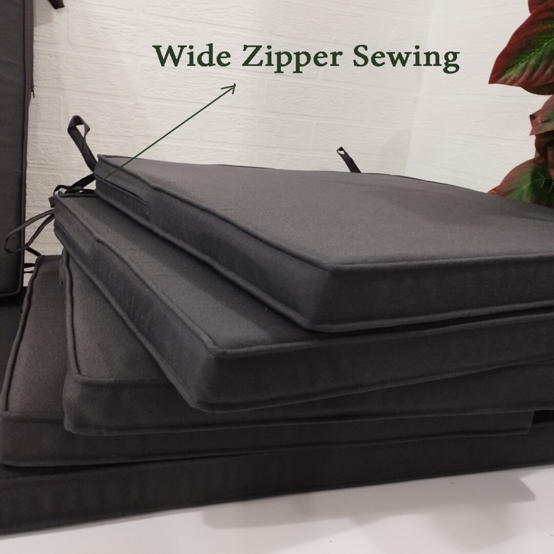 Custommade Cushion Covers With Piping in Indoor and Outdoor Fabrics for Window Seats, Benches