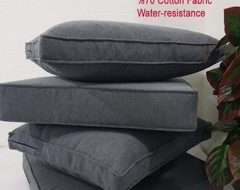 Personalize Your Outdoor Living Space with Custom Dark Grey Pillow Covers: Handmade Slipcovers for Your Patio or Garden on Etsy