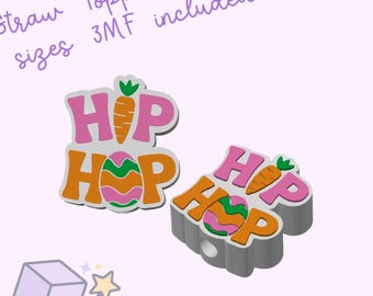 Hip Hop Straw Top STL FILE Download-2 sizes -Pre-Colored 3MF Files included-