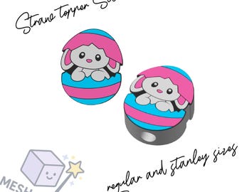 Bunny In Egg Straw Top STL FILE Download-2 sizes -Pre-Colored 3MF Files included-