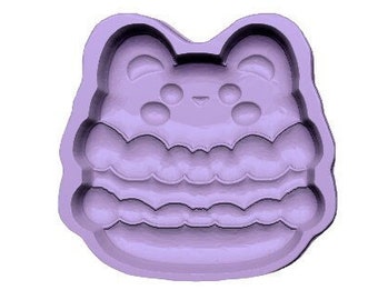 Kawaii Kitty Macaroon 1 piece 3-D print Bathbomb Hybrid Mold STL File