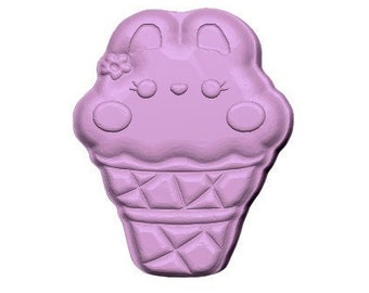 Kawaii Bunny IceCream Cone STL File for 3d printing - Laser CNC Router - 3D Printable model stl model  STL Download