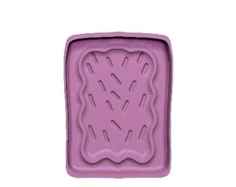 Poptart 1 piece 3-D print Bathbomb Hybrid Mold STL File