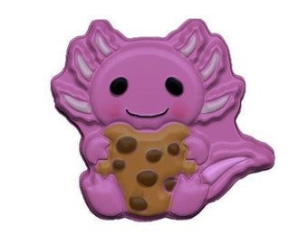 Kawaii Axolotl with Cookie STL File for 3d printing - Laser CNC Router - 3D Printable model -   STL Download vacuum forming mold making