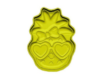 Kawaii Summer Pineapple 1 piece 3-D print Bathbomb Hybrid Mold STL File