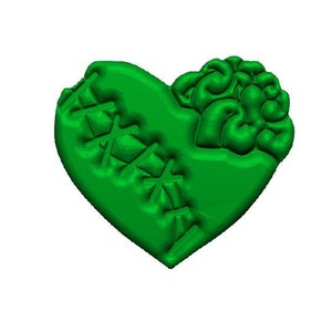 Zombie Brain Heart STL File for 3d printing - Laser CNC Router - 3D Printable model - Halloween 3d .stl model - Halloween  STL Download