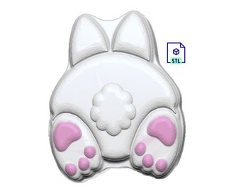 Cute Bunny Backside STL File for 3d printing - Laser CNC Router - 3D Printable model -  3d .stl model - STL Download