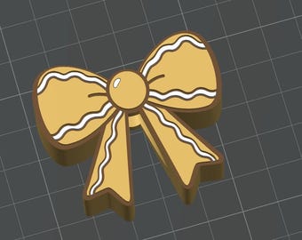 Gingerbread Bow Straw Topper STL File – Pre-Colored 3MF Files (Digital Download)