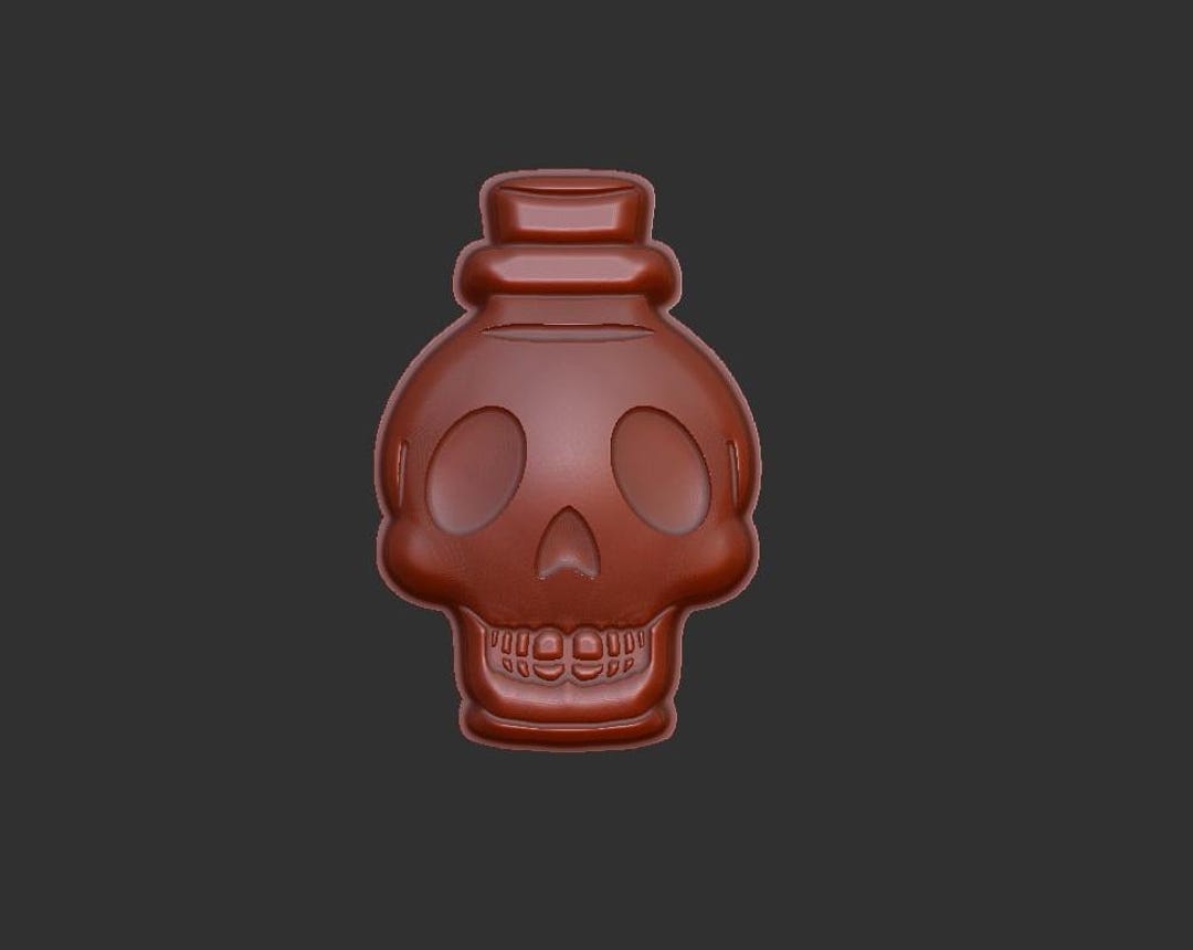 Skull Shape Poison Bottle STL File for 3d Printing Laser CNC Router 3D ...