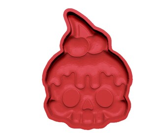 Kawaii Skull With Cherries 1 piece 3-D print Bathbomb Hybrid Mold STL File