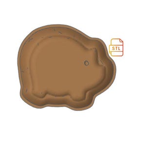 May include: A brown 3D printed pig cookie cutter. STL file.