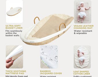 Premium Baby Changing Basket for Baby Handmade Organic Seagrass