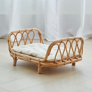 Premium Rattan Baby Doll Bed - Handmade In Organic Rattan - Boho Baby Doll Crib - Wooden Doll Bed - Baby Doll Cradle By Bebe Bask