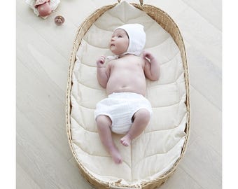 Premium Baby Changing Basket For Baby - Organic Seagrass Baby Change Basket - Trendy Changing Table Topper -  Baby Changing Pad