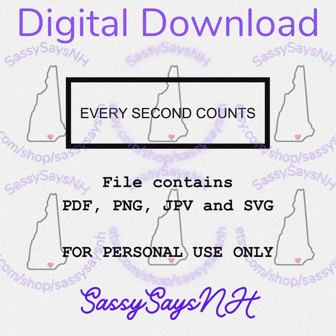 Every Second Counts Downloadable File - Etsy