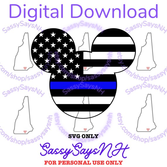 Blue Line Mickey SVG Download