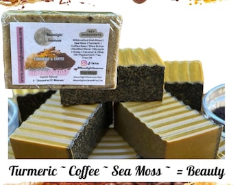 Turmeric & Coffee Face Sea Moss Soap | Unscented | Moonlight Seamoss