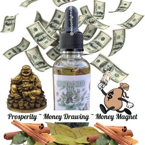 Money Chase Me (Elixir Infused Ritual Oil) | Money & Success Attraction/Pheromone Oil | Money Attraction Jar Spell | Body oil