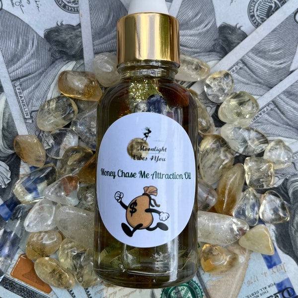 Money Chase Me (Elixir Infused Ritual Oil) | Money & Success Attraction/Pheromone Oil | Money Attraction Jar Spell | Body oil